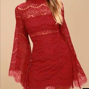 Lulu’s NWT red lace dress